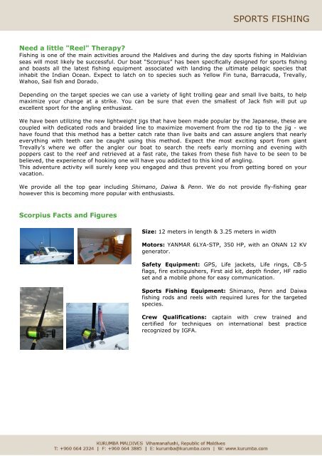 Sports Fishing factsheet - Kurumba Maldives