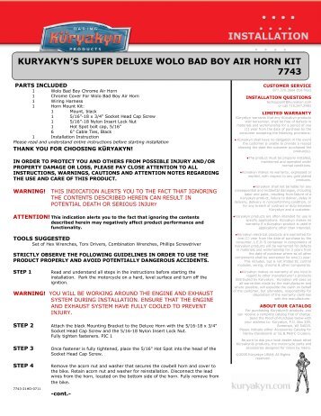 kuryakyn's super deluxe wolo bad boy air horn kit ... - Kuryakyn USA