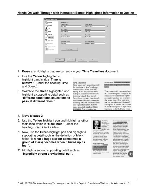 How to Extract Highlighted Text within Kurzweil 3000