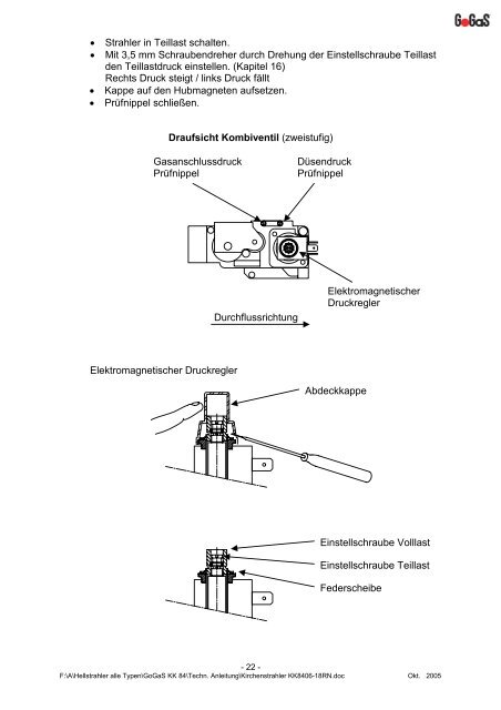 Technische Anleitung GoGaS Hellstrahler - Kusters