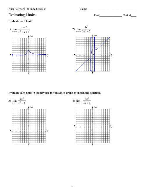 01 - Limits at Infinity - Kuta Software
