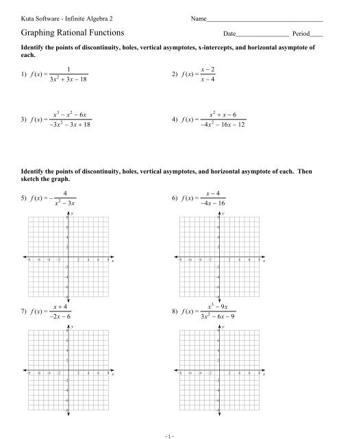 Graphing Rational Functions.ks-ia2 - Kuta Software