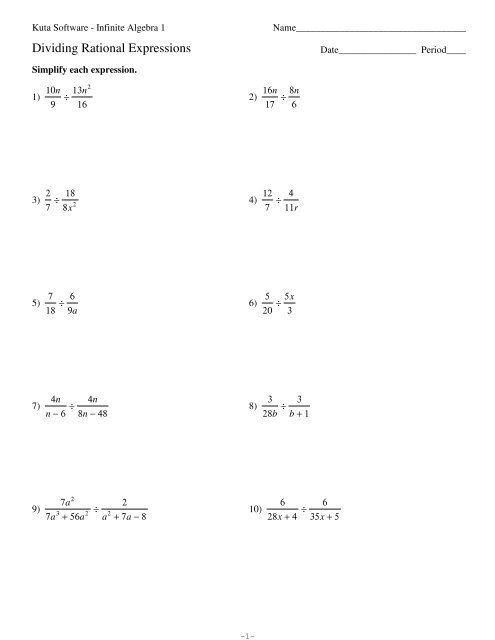 Dividing Rational Expressions Pdf