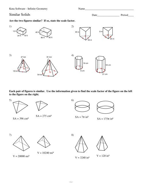 10-Similar Solids - Kuta Software