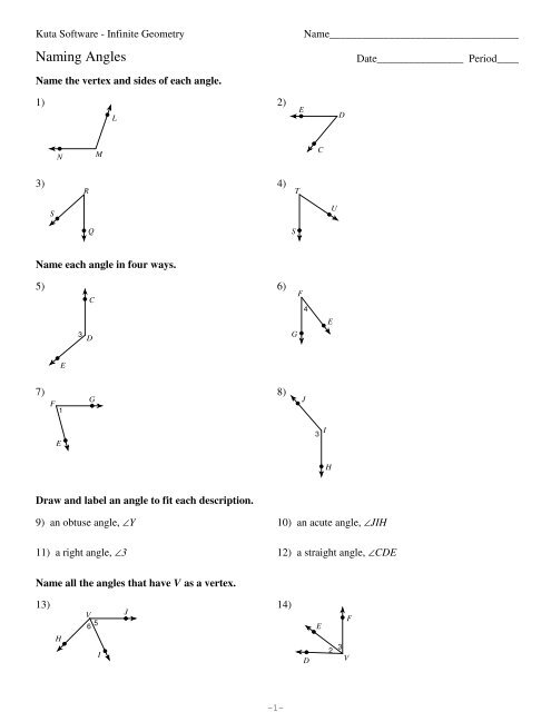 2 Naming Angles Kuta Software