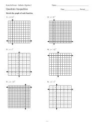 Quadratic Inequalitiesks Ia2 Kuta Software