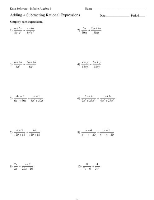 Adding And Subtracting Rational Numbers Worksheet Free