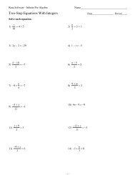 Solving One Step Equations Worksheets Level A