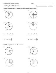 Arc Length and Sector Area Worksheet