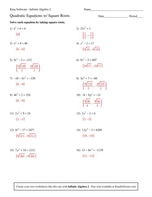 solving-quadratic-equations-with-square-roots-worksheet-kuta-software-joann-durst-s