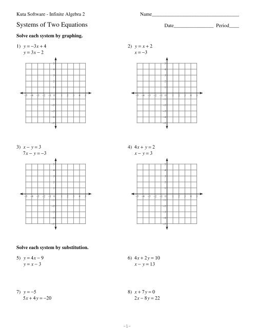 Systems of Two Equations - Kuta Software