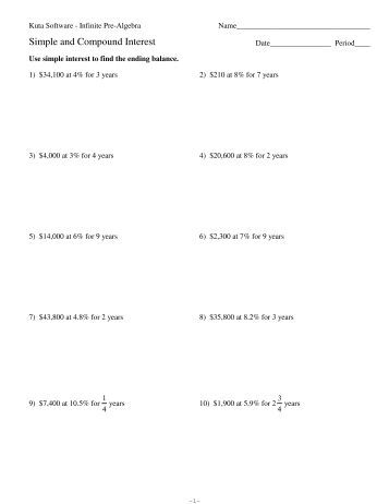 Compound Interest Worksheets  About.com