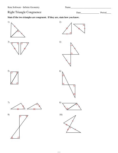 4 Right Triangle Congruence pdf Kuta Software