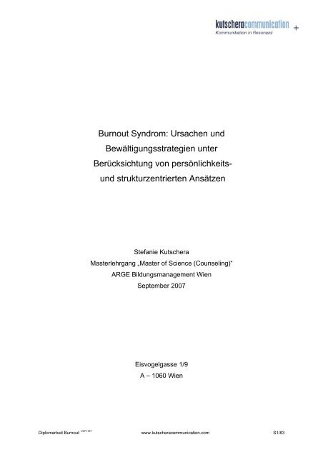 Burnout Syndrom: Ursachen und BewÃ¤ltigungsstrategien unter ...