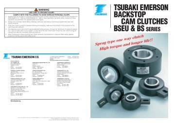 BSEU & BS Series Cam Clutch English - Tsubaki Europe