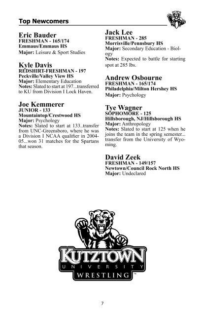 WRESTLING - Kutztown University