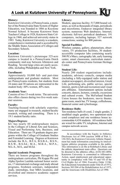 2006 Women's Soccer Media Guide - Kutztown University