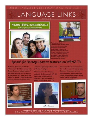 Summer 2013 Language Links - Kutztown University