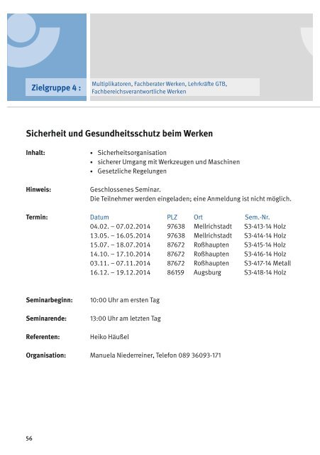 Seminarprogramm 2014 - Kommunale Unfallversicherung Bayern