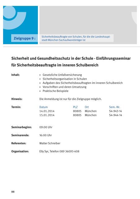 Seminarprogramm 2014 - Kommunale Unfallversicherung Bayern