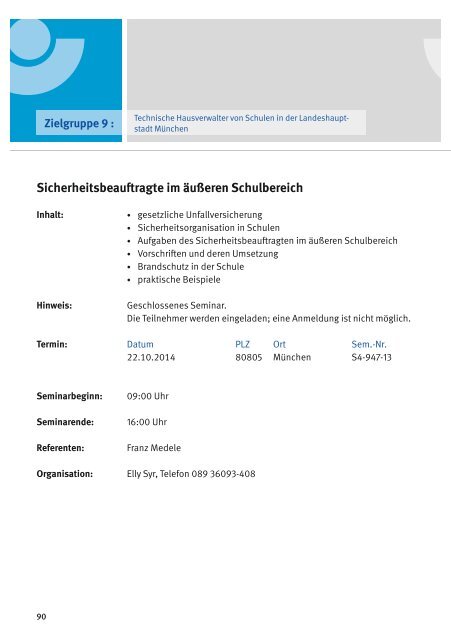 Seminarprogramm 2014 - Kommunale Unfallversicherung Bayern