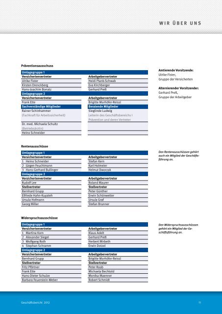 Jahresbericht 2012 - Kommunale Unfallversicherung Bayern