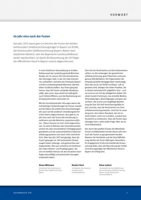 Jahresbericht 2012 - Kommunale Unfallversicherung Bayern