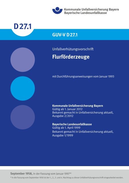 UVV_D 27.1-Bayern- 06_03 - Bayerische Landesunfallkasse