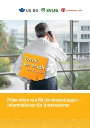 Prävention von Rückenbelastungen – Informationen ... - Knappschaft