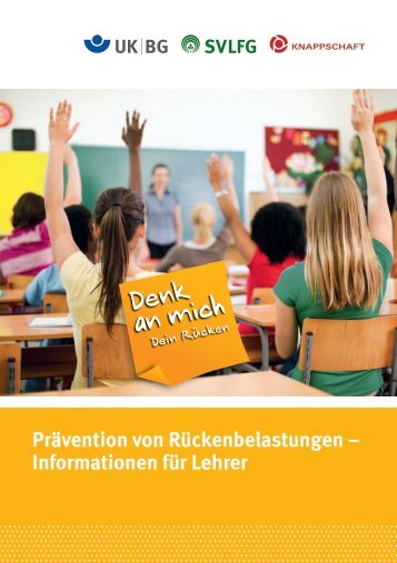 Informationen für Lehrer - Denk an mich. Dein Rücken