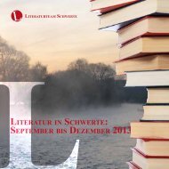 SEPTEMBER BIS DEZEMBER 2013 LITERATUR IN ... - KuWeBe