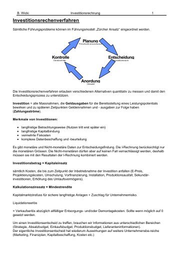 Investitionsrechnung