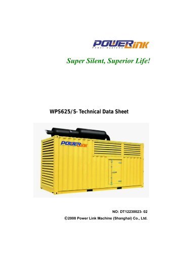 Super Silent, Superior Life! WPS625/S- Technical Data ... - KVA Diesel
