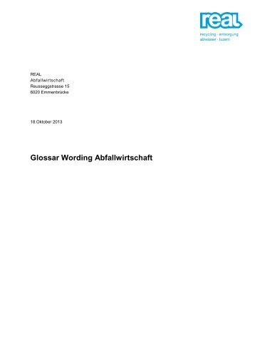 Glossar Wording Abfallwirtschaft (aktuelle Version)