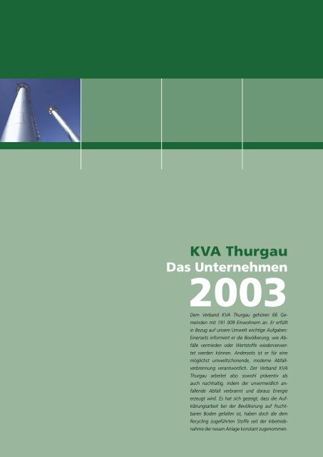 Ausgabe 2003 - beim Verband KVA Thurgau