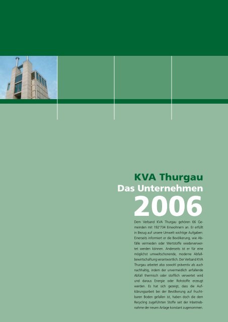 Ausgabe 2006 - beim Verband KVA Thurgau