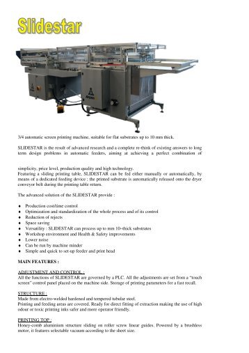 3/4 automatic screen printing machine, suitable for flat substrates up ...