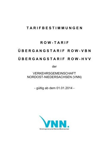 Tarifbestimmungen ROW-Tarif - KVG Stade GmbH & Co. KG