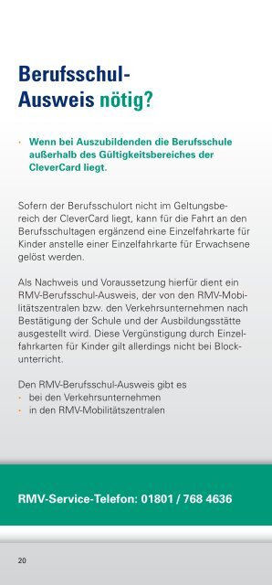 CleverCard - die Jahreskarte fÃ¼r SchÃ¼er und Azubis - RMV