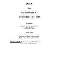 index to we rememberâ¦ herscher 1882 - 1982 - Kankakee Valley ...