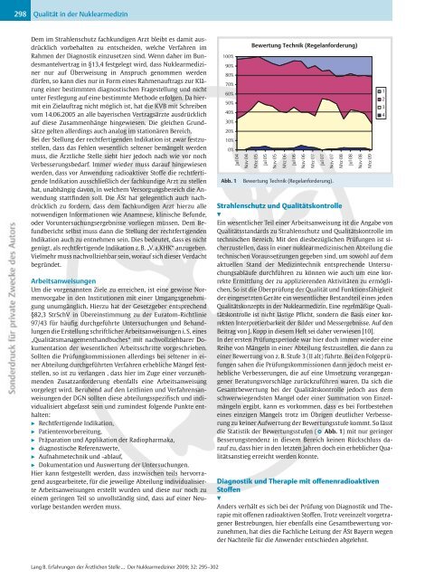 Erfahrungen der Ã rztlichen Stelle Nuklearmedizin in Bayern nach 7 ...