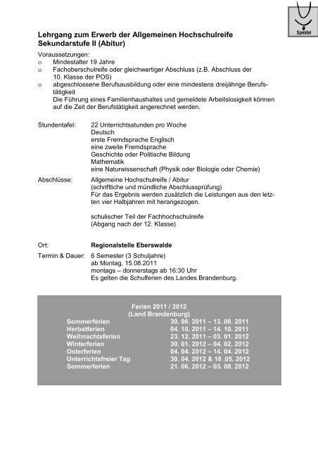 Anmeldungen - VHS Volkshochschule Bernau