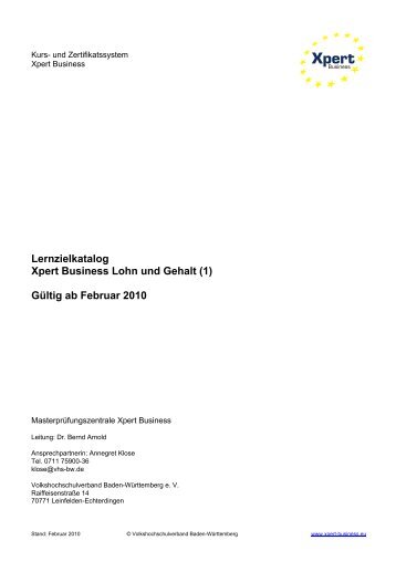 Lernzielkatalog Xpert Business Lohn und Gehalt (1) - VHS ...