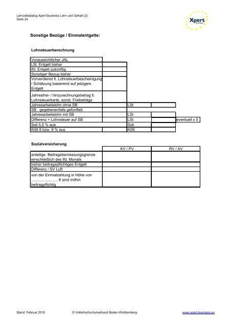 Lernzielkatalog Xpert Business Lohn und Gehalt (2) - VHS ...