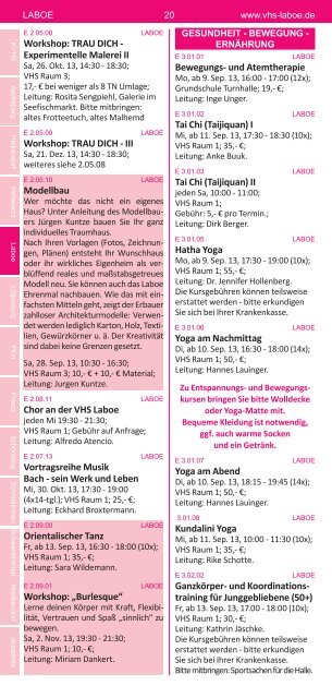 Programm Herbst 2013