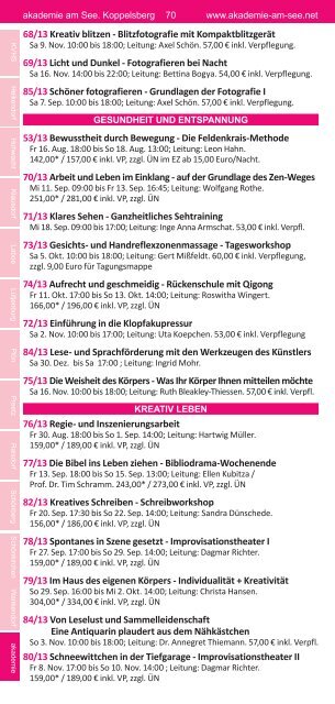 Programm Herbst 2013