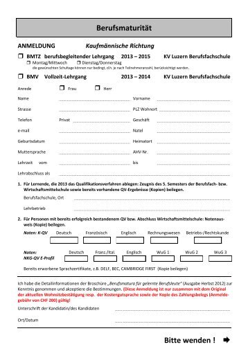 Anmeldeformular BMS II 2013.pdf - KV Luzern