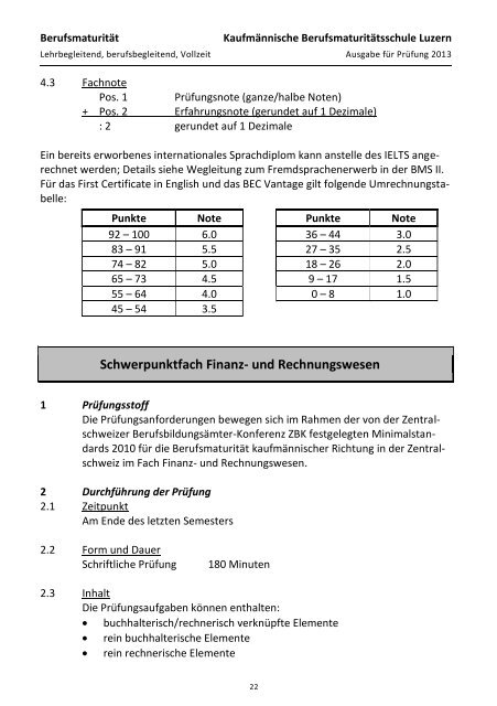 Berufsmatura Luzern - KV Luzern