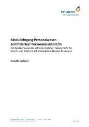 Modullehrgang Personalwesen Zertifizierte/r ... - KV Luzern