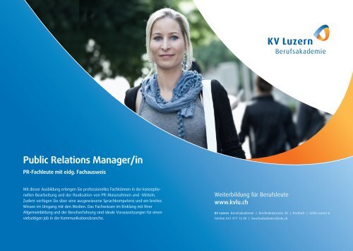 Public Relations Manager/in - KV Luzern